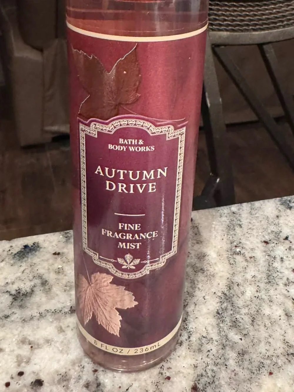 Bath & Body Works Autumn Drive Fine Fragrance Mist — Burgundy & Gold Accents